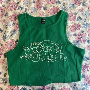 Green crop top